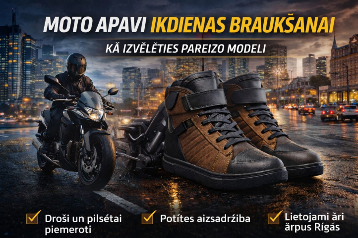 Moto apavi ikdienas braukšanai - kā izvēlēties