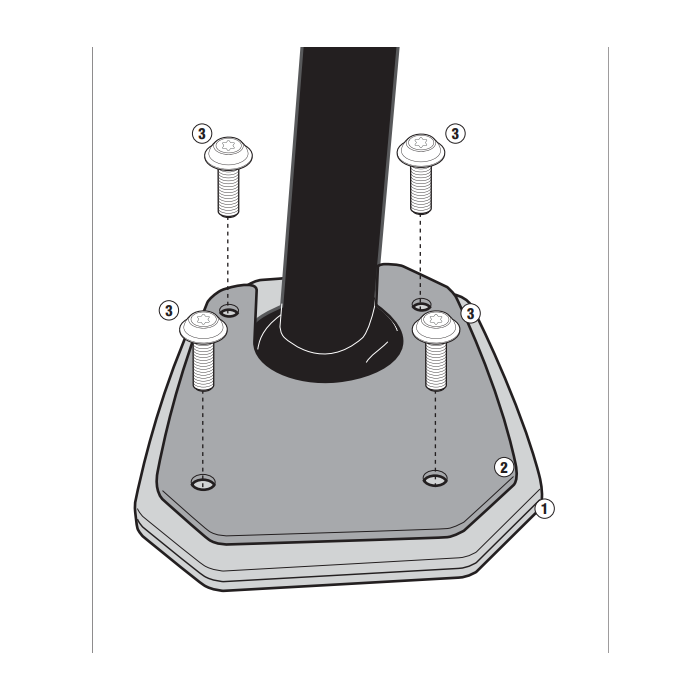 KAPPA Specific support in aluminium and stainless steel for KTM R1200 GS ADV (14-18)