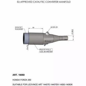Katalītiskais pārveidotājs HONDA NSS 350 LeoVince