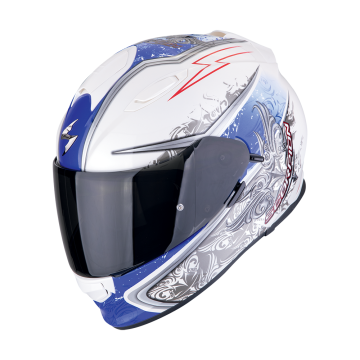EXO-491 RUN White Blue SCORPION HELMET