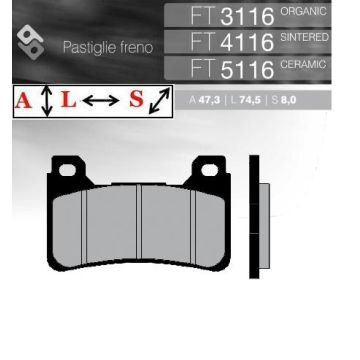 FT4116 Синтетические тормозные колодки Brent