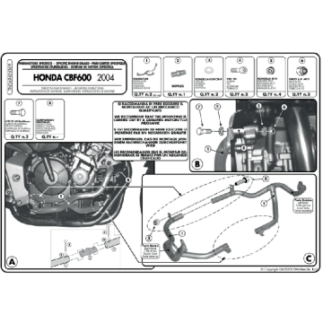 KAPPA motora aizsargs Honda CBF 600 S/ CBF 600 N (04 > 12)