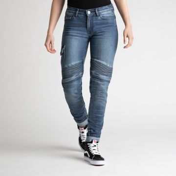 Мото-джинсовые брюки BROGER OHIO LADY WASHED BLUE