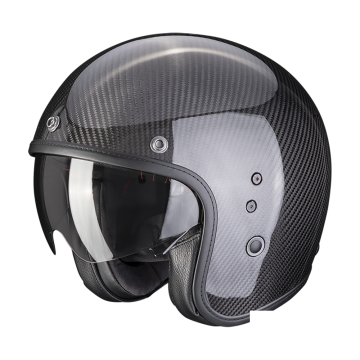BELFAST EVO CARBON SOLID Black SCORPION HELMET