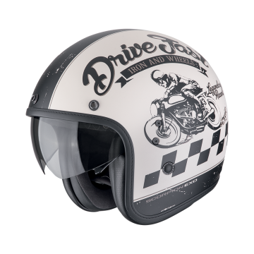 BELFAST EVO DRIVE FAST Matt Cream Black SCORPION HELMET
