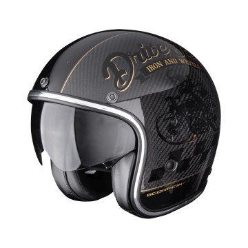 BELFAST EVO CARBON ZIPPY Black Gold SCORPION HELMET