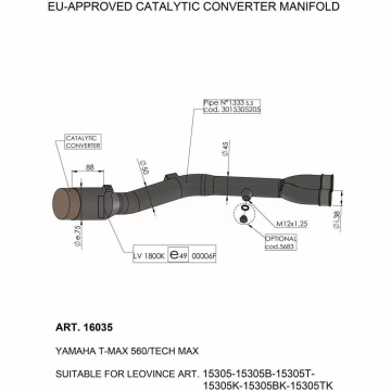 Каталитический нейтрализатор YAMAHAXP 560 T-Max LeoVince