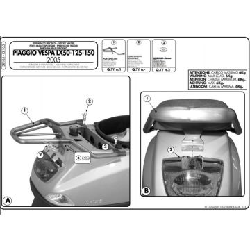 KAPPA stiprinājums PIAGGIO VESPA LX 50-125-150 (05 > 14)