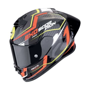 EXO-R1 EVO II AIR COUP melns sarkans neona dzeltens SCORPION ķivere