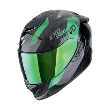 EXO-1400 EVO II CARBON AIR PLATTED Black Green SCORPION HELMET