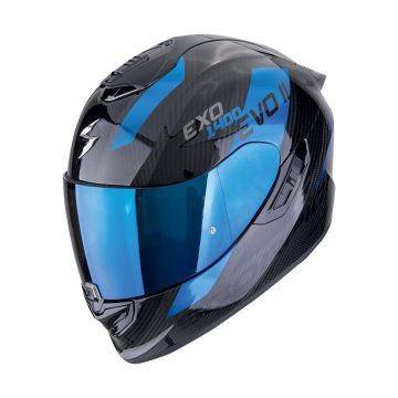 EXO-1400 EVO II CARBON AIR PLATTED Black Blue SCORPION HELMET