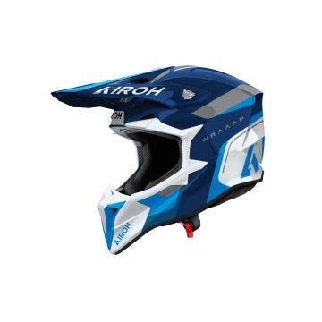 AIROH WRAAAP CONQUER BLUE GLOSS MOTOCROSS HELMET