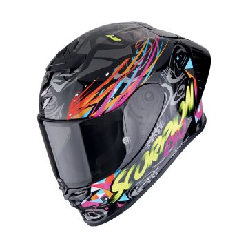 EXO-R1 EVO II AIR SAVAGE melns zils rozā SCORPION ķivere