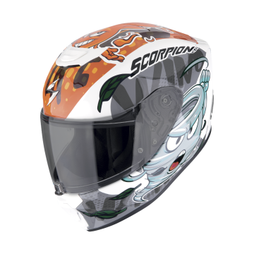 SCORPION Helmet EXO-JNR AIR The4elements White-Blue-Orange 