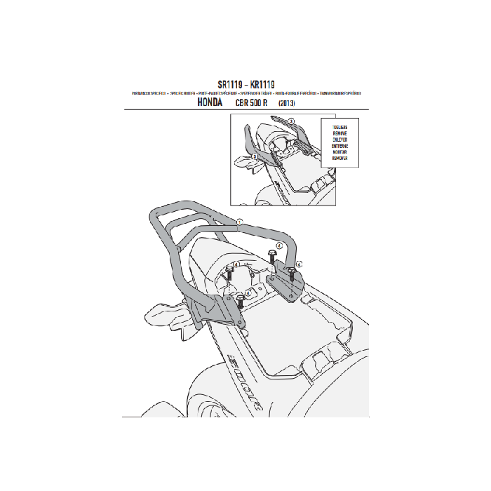 KAPPA stiprinājumus MONOLOCK® HONDA CBR500R/CB500F(13)