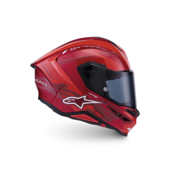 Alpinestars ķivere A-Core S-R7 Duo sarkana/balta
