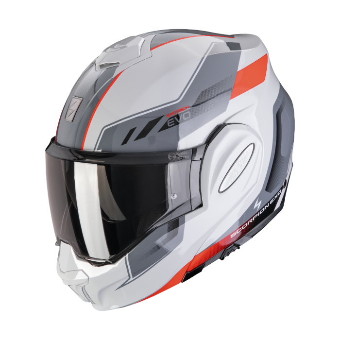 EXO-TECH EVO SOCIUS Grey-Red FLIP BLACK HELMET