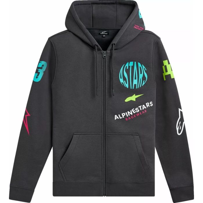 HOODIE ZIP VARIEGATE GUNMETAL S