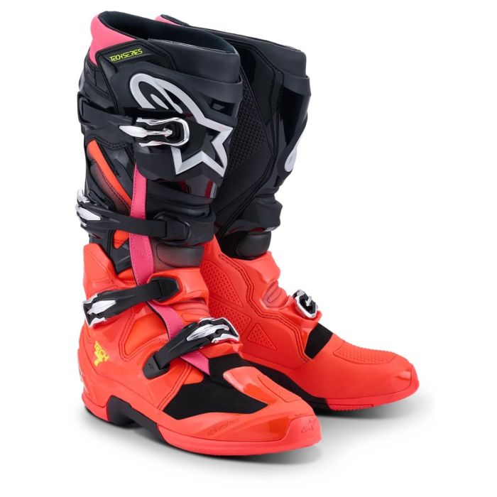 MX BOOT TECH 7 BLK/RD FLUO/PINK ALPINESTARS