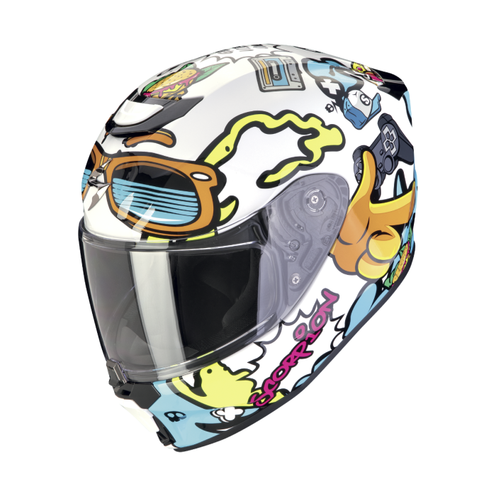 EXO-JNR AIR FUN White-Blue SCORPION KID шлем