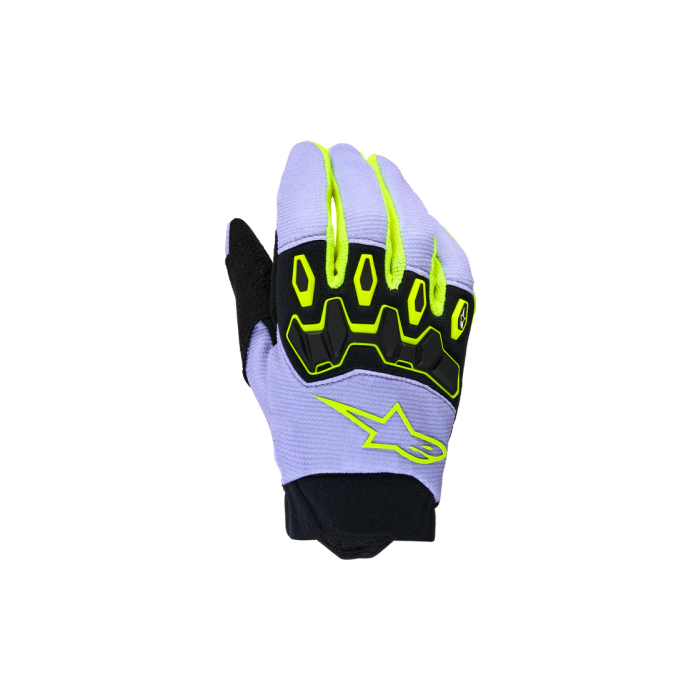 Alpinestars Youth Full Bore V2 Gloves Purple Yellow Fluo