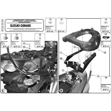 KAPPA luggage rack mount for SUZUKI GSR 600(MonoLock plate)