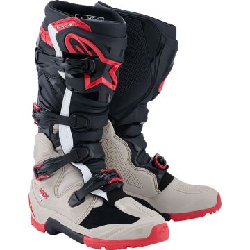 TECH 7 ENDURO BOOTS BLACK/LT GRAY/BRT RED ALPINESTARS