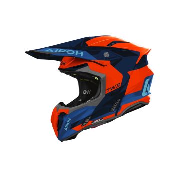 AIROH TWIST 3 FANCY BLUE ORANGE GLOSS MOTOCROSS HELMET