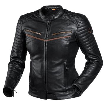 Scrambler Lady ādas moto jaka black brown